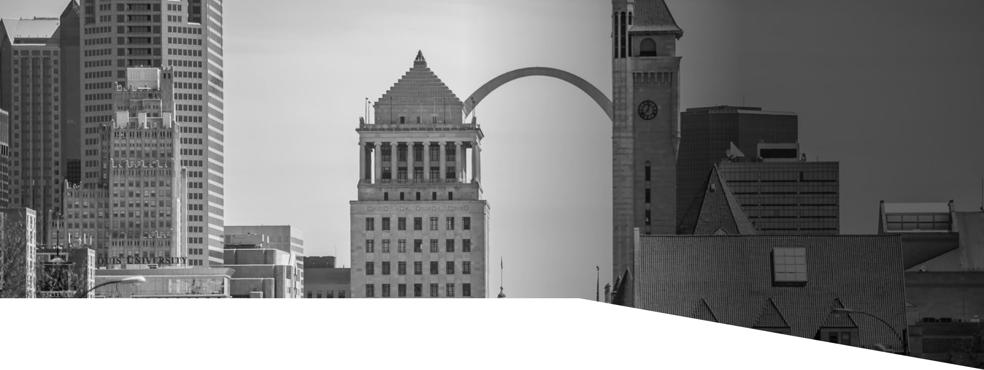 St Louis city skyline with the Arch in the background